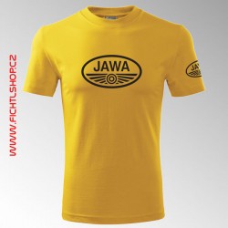 Tričko JAWA žluté s černým potiskem 4T  - VÝPRODEJ